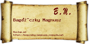Bagóczky Magnusz névjegykártya
